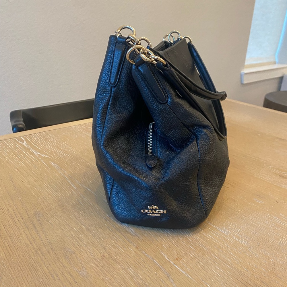 Coach black leather bag